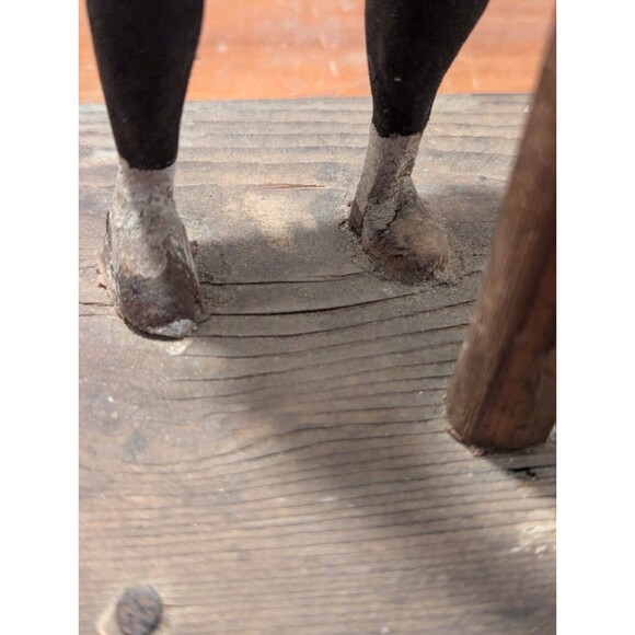 1900's Wood Carved Man With Snake On Pole Folk Art - Picture 7 of 10